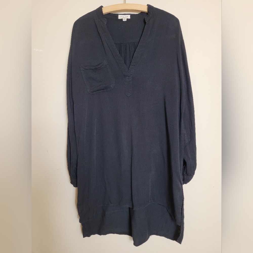 Urban Outfitters Silence + Noise Black Long Sleeve V-Neck Tunic Medium